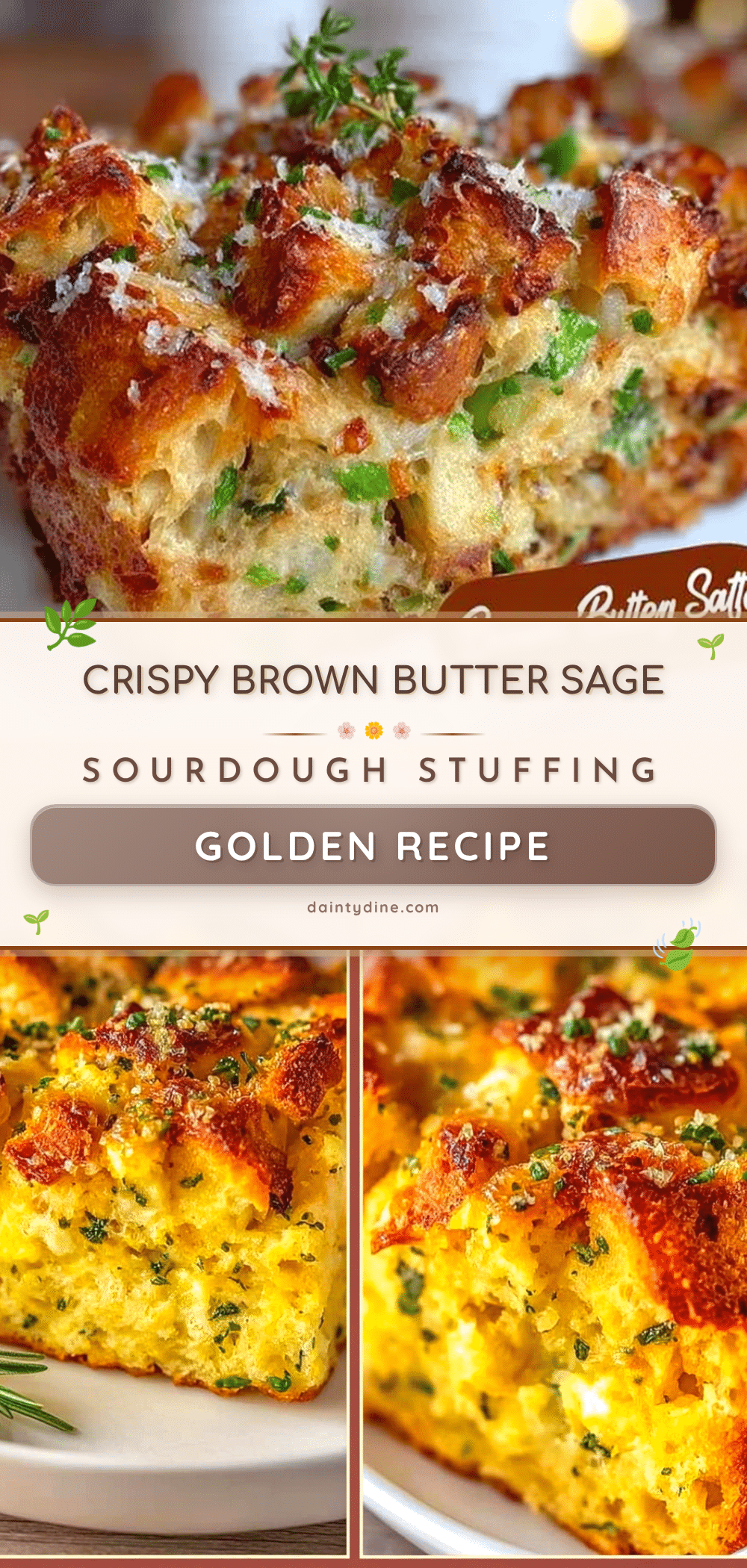 Crispy Brown Butter Sage Sourdough Stuffing recipe