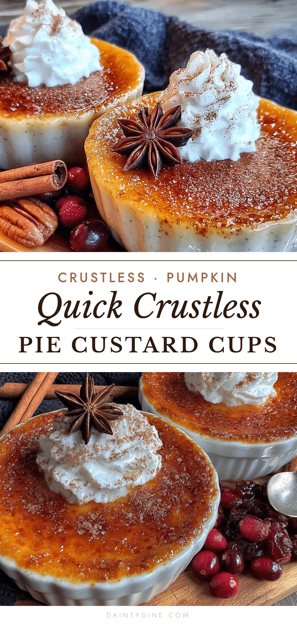 crustless pumpkin pie custard cups recipe