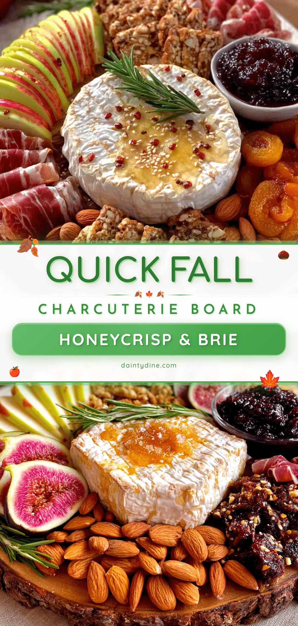 easy fall charcuterie board with honeycrisp apples and brie recipe
