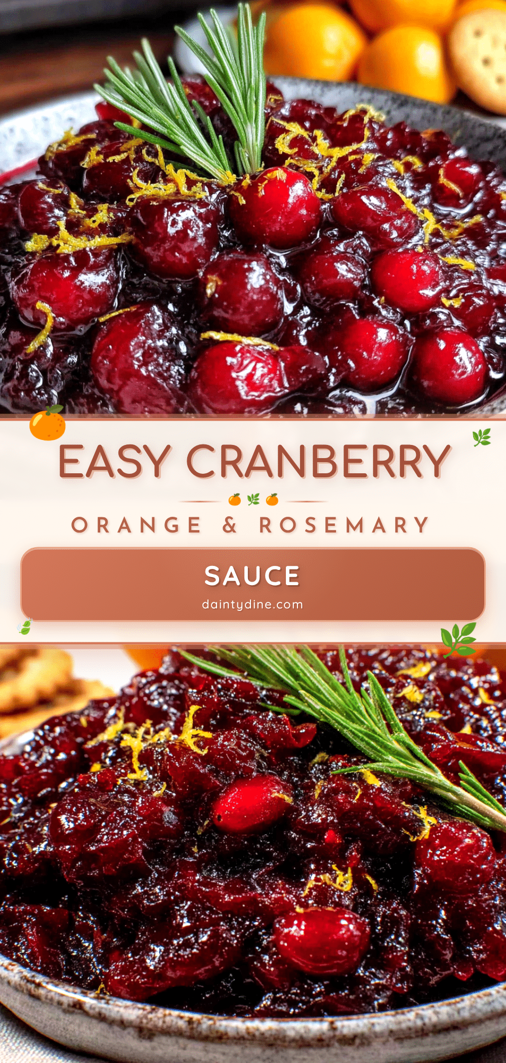 easy homemade cranberry sauce with orange and rosemary recipe