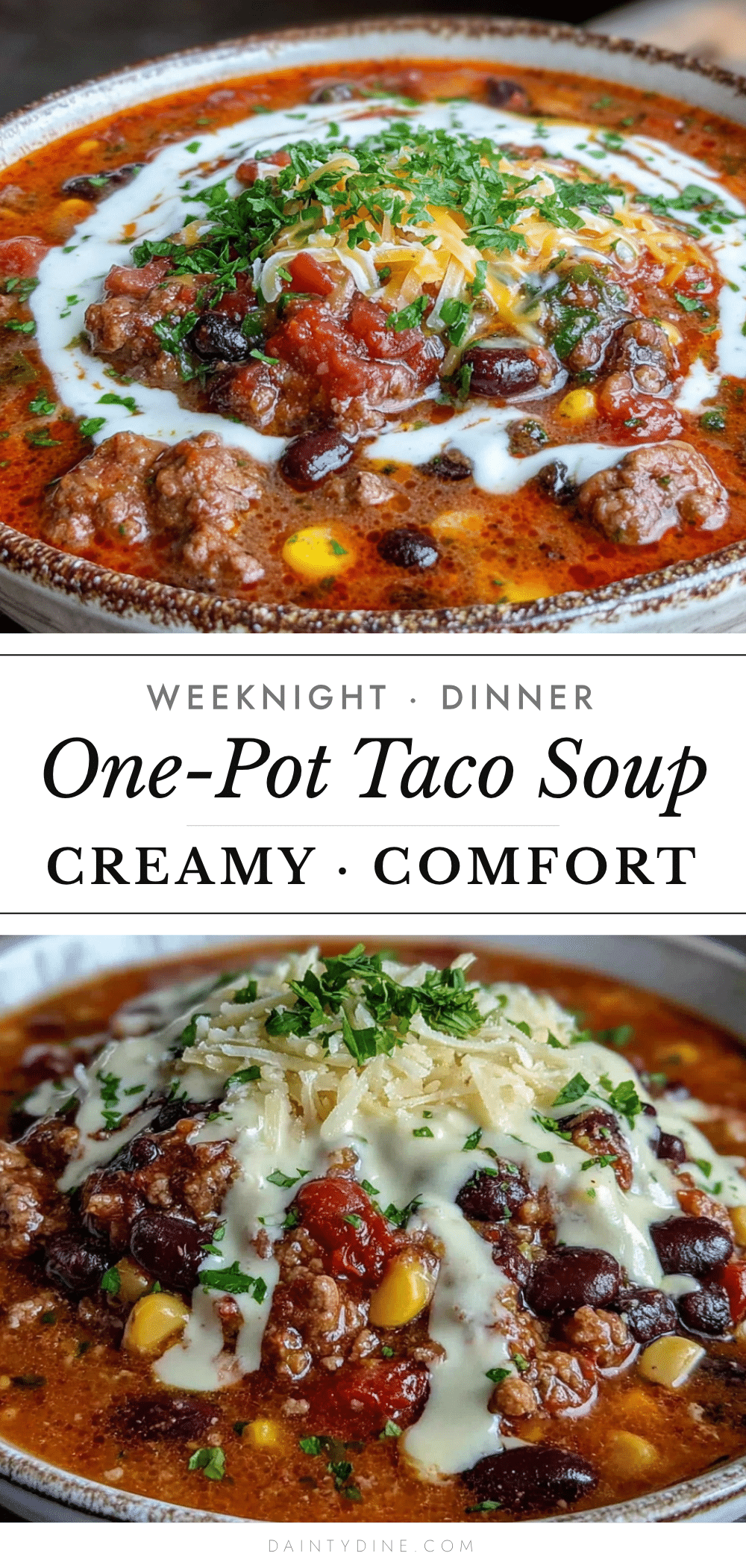 Easy One-Pot Taco Soup with Ranch recipe