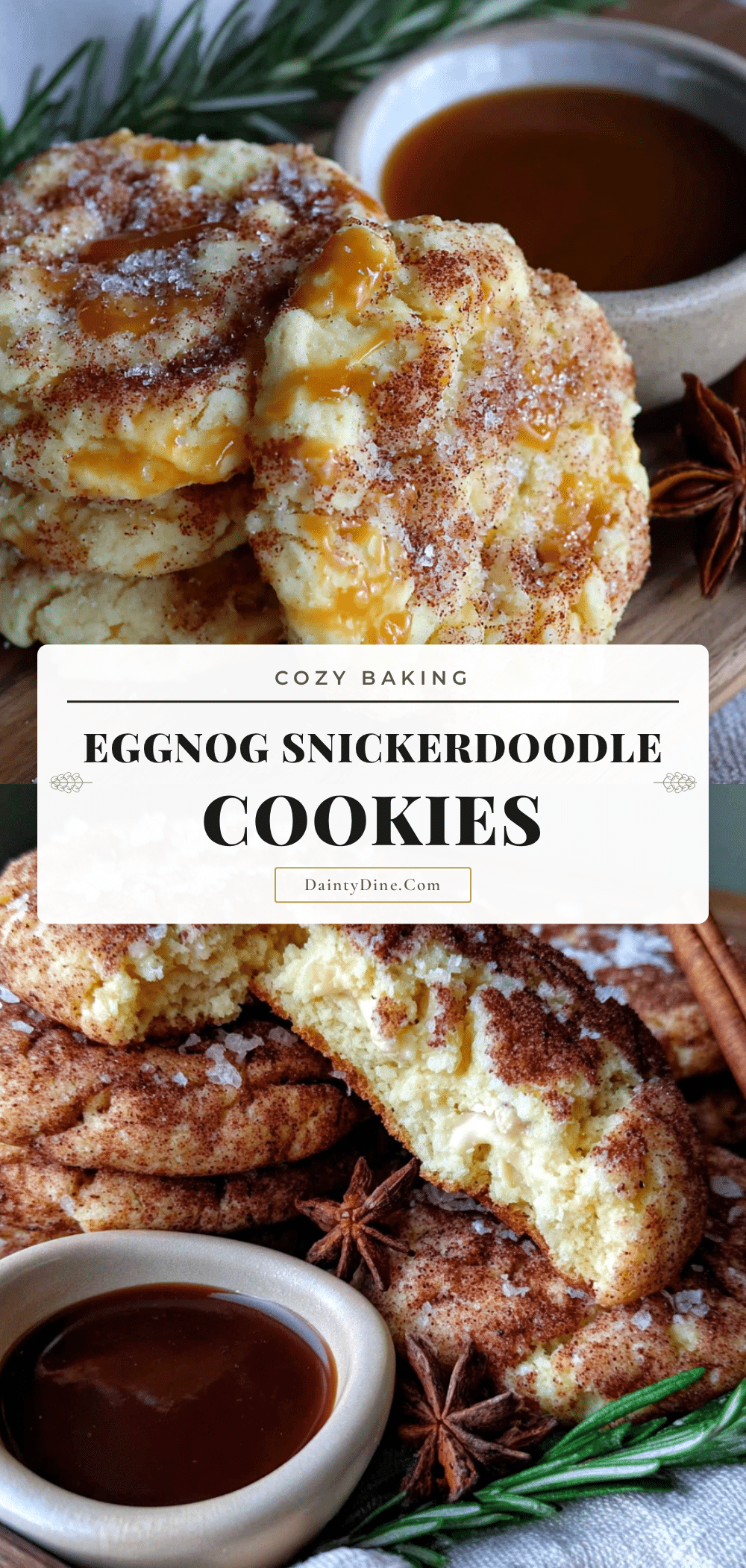 Eggnog Snickerdoodle Cookies recipe