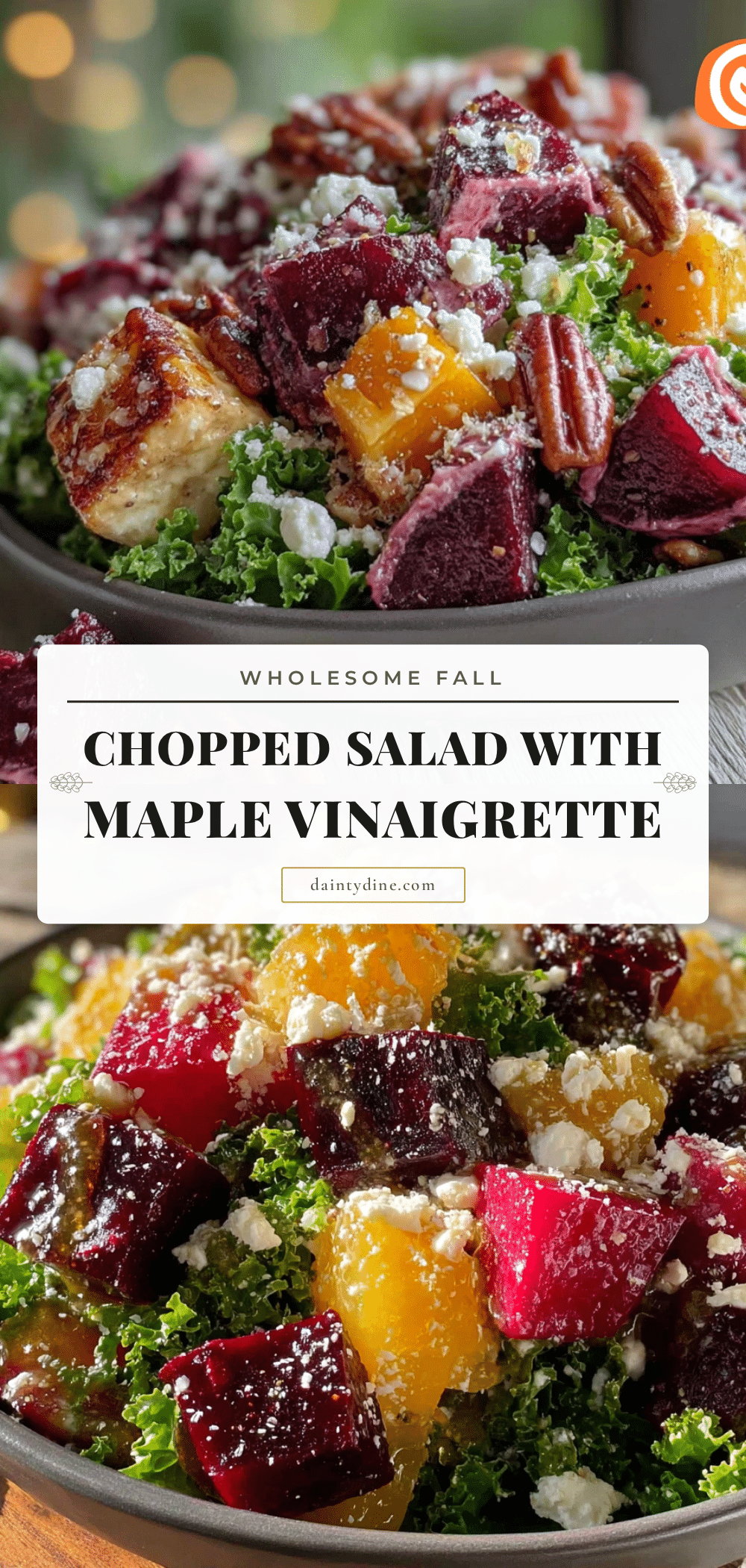 fall chopped salad with maple vinaigrette recipe