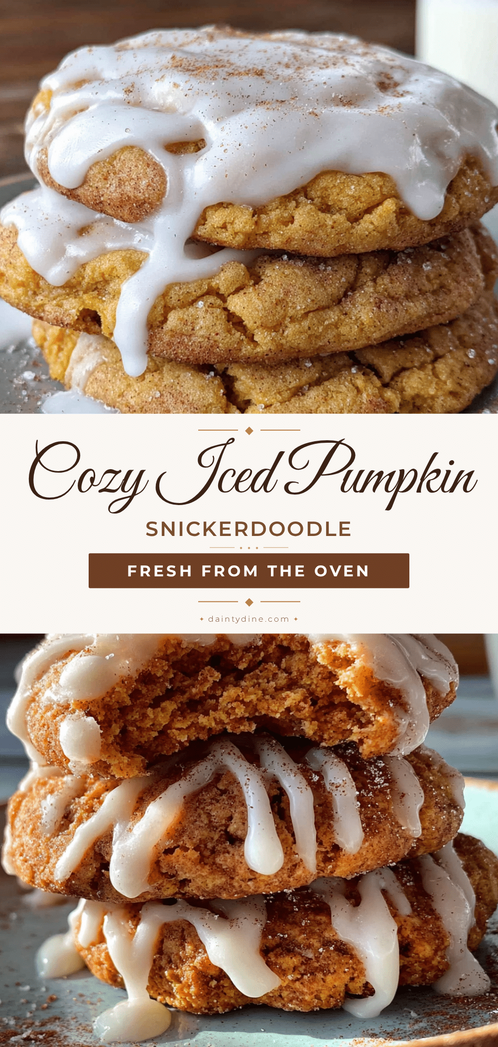 iced pumpkin snickerdoodle cookies recipe