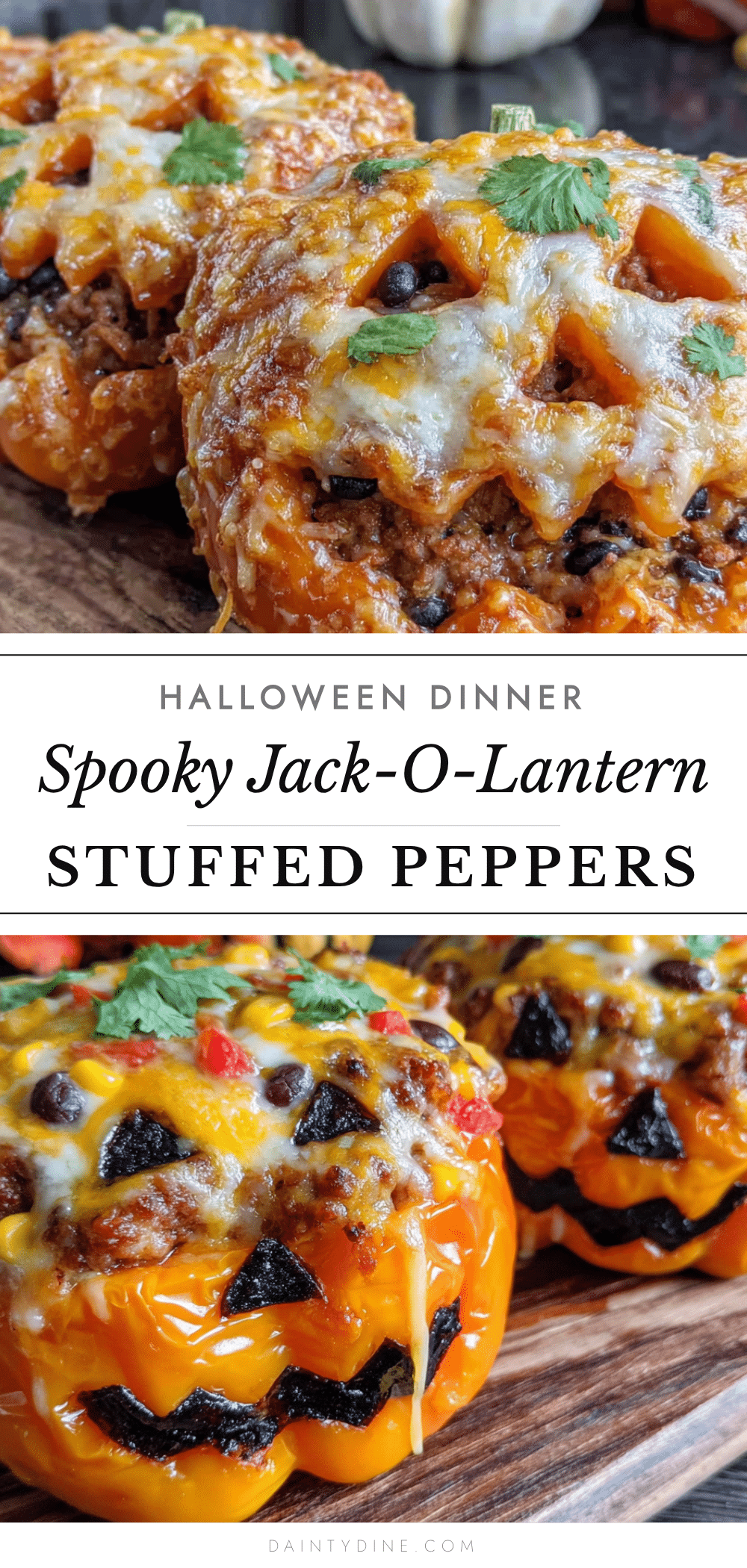 jack-o-lantern stuffed peppers recipe