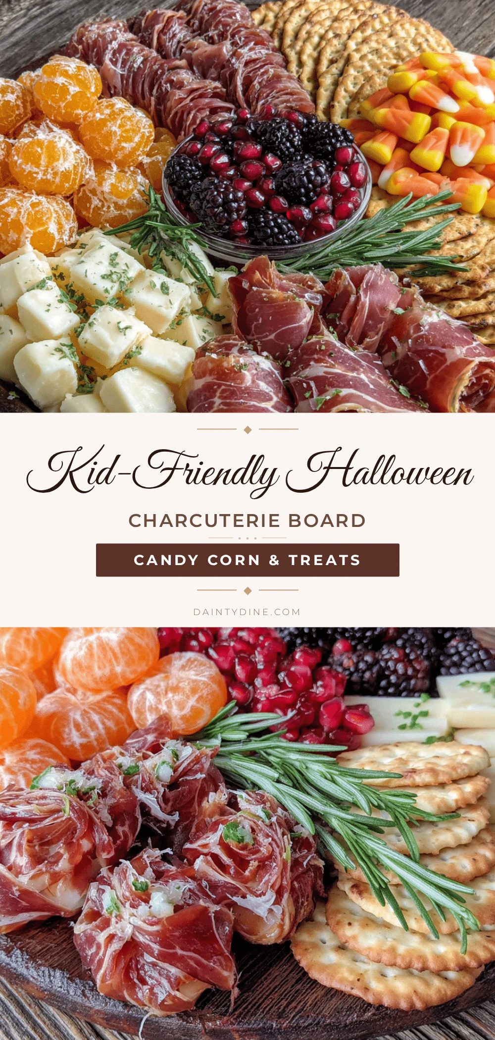 Kid-Friendly Halloween Charcuterie Board with Candy Corn recipe