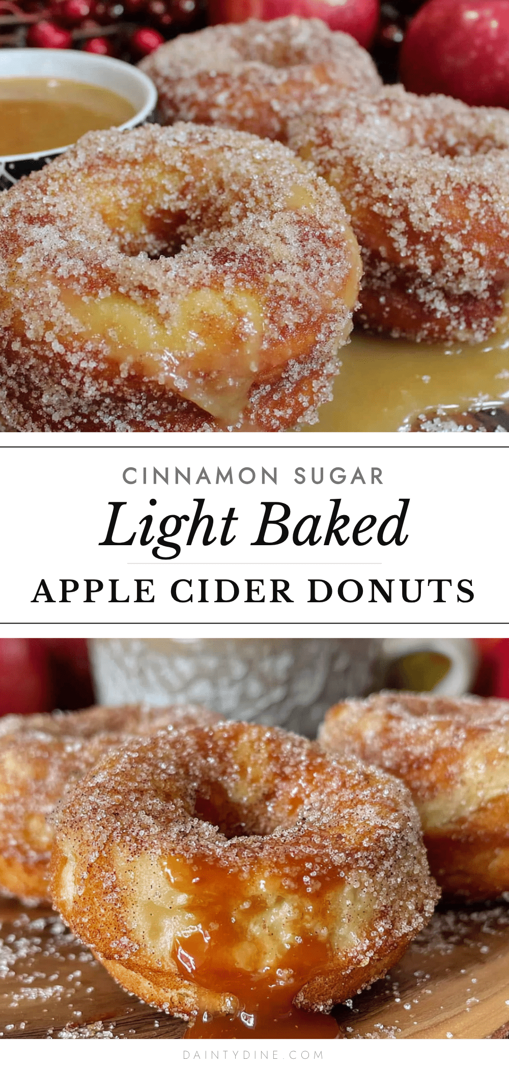 light baked apple cider donuts with cinnamon sugar recipe