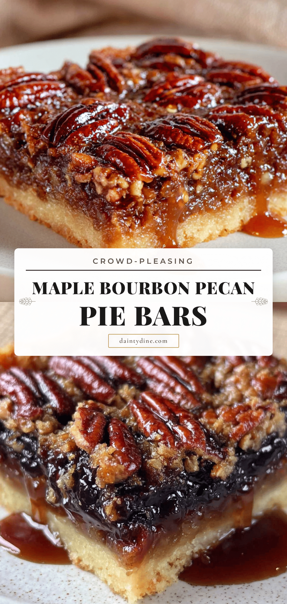 maple bourbon pecan pie bars recipe