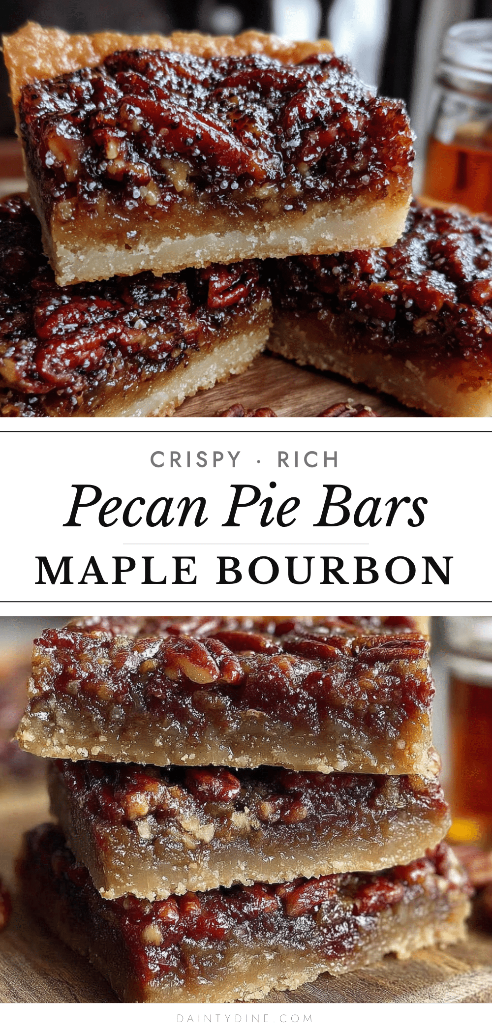 maple bourbon pecan pie bars recipe