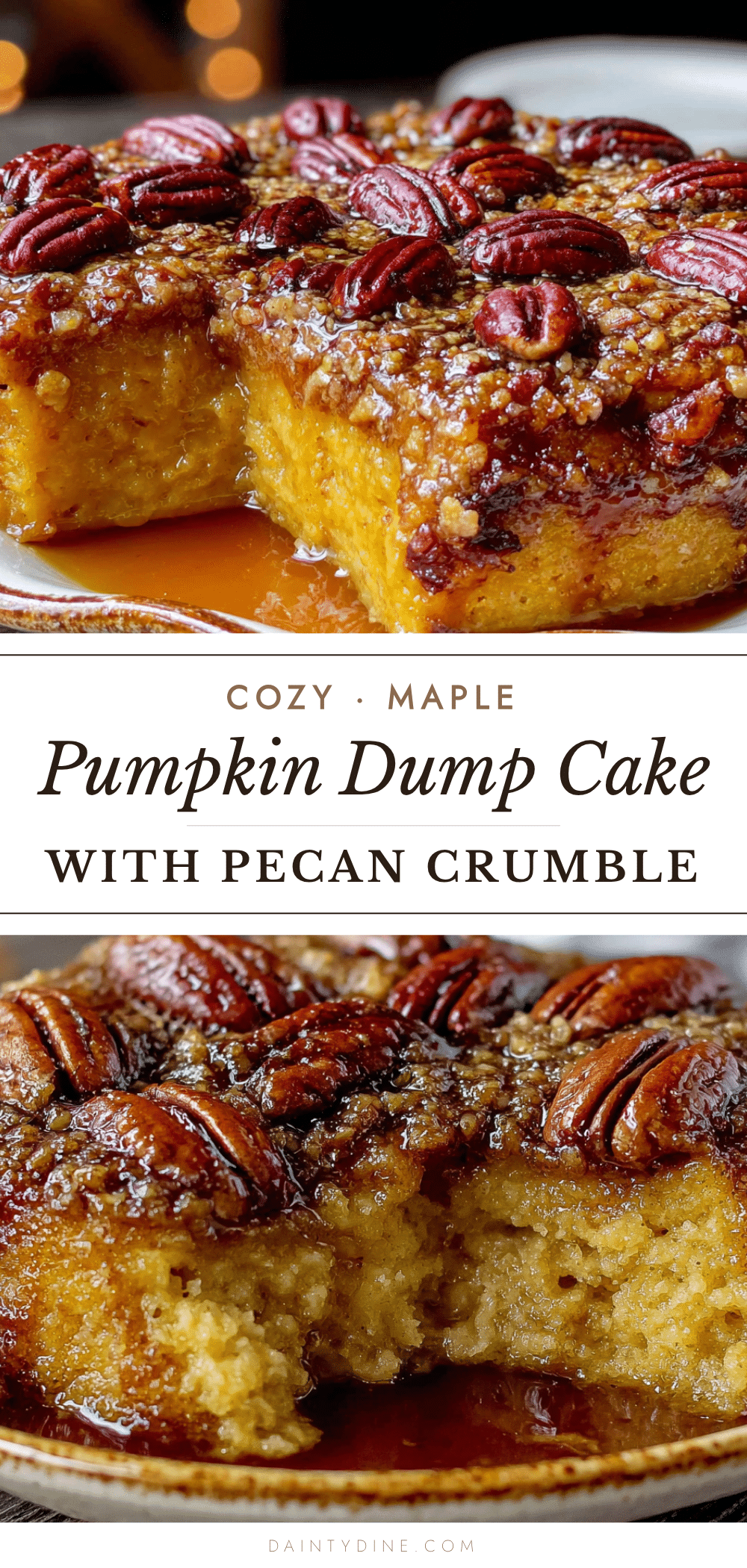 maple pumpkin dump cake with pecan crumble recipe