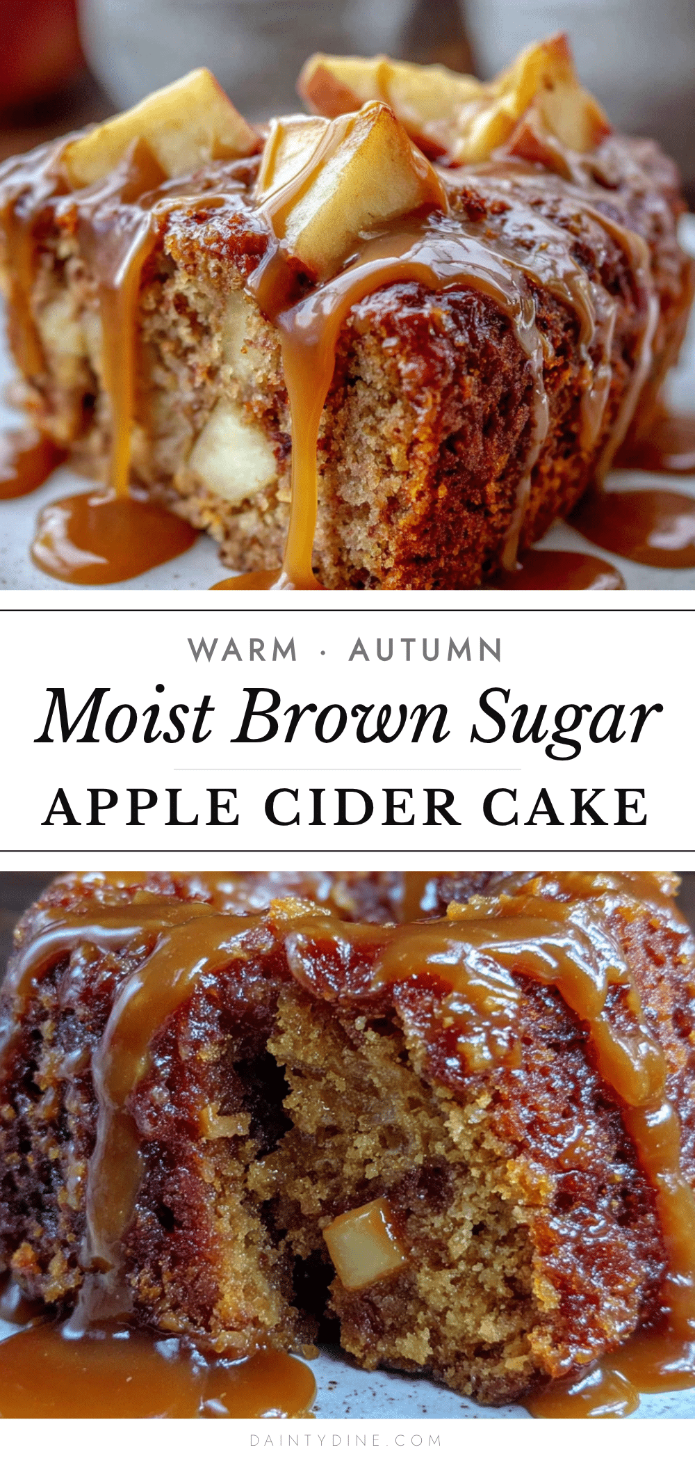 Moist Brown Sugar Apple Cider Cake recipe