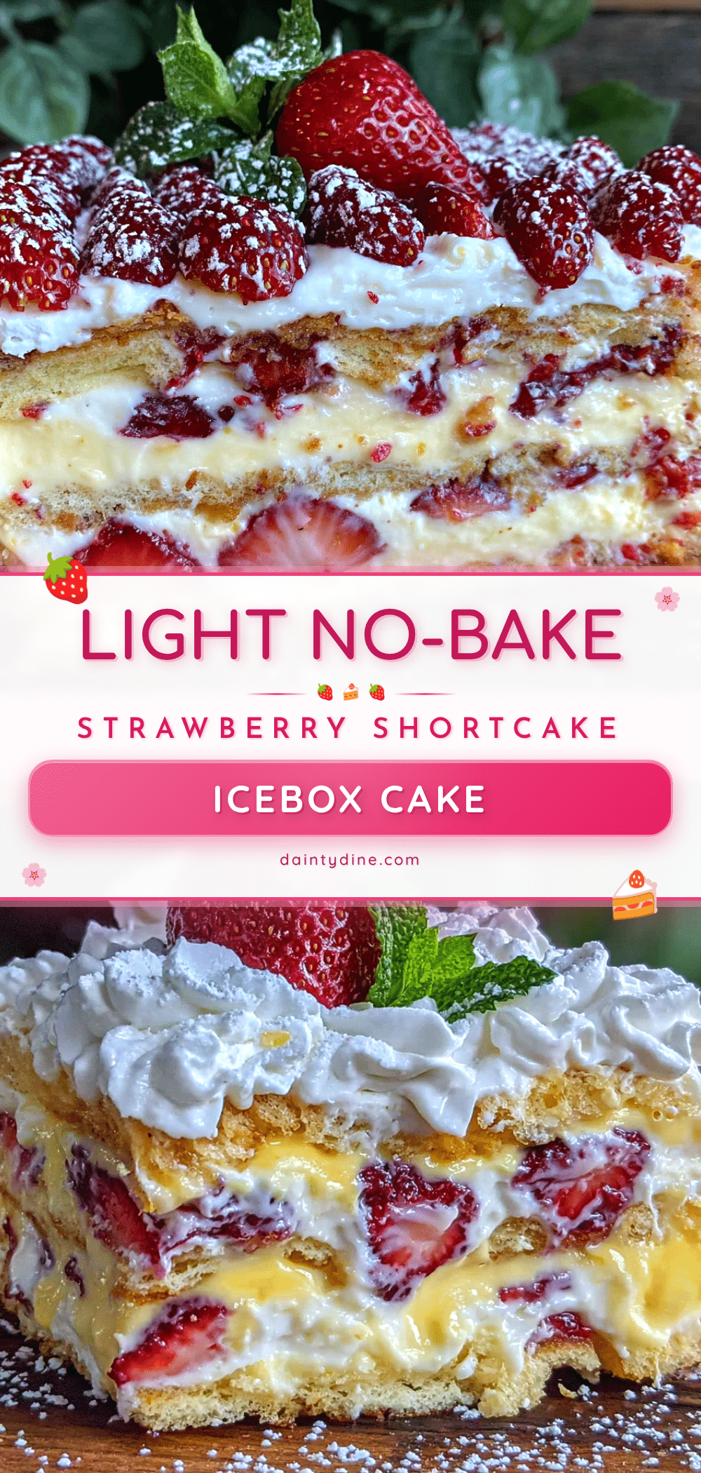 no-bake strawberry shortcake icebox cake recipe