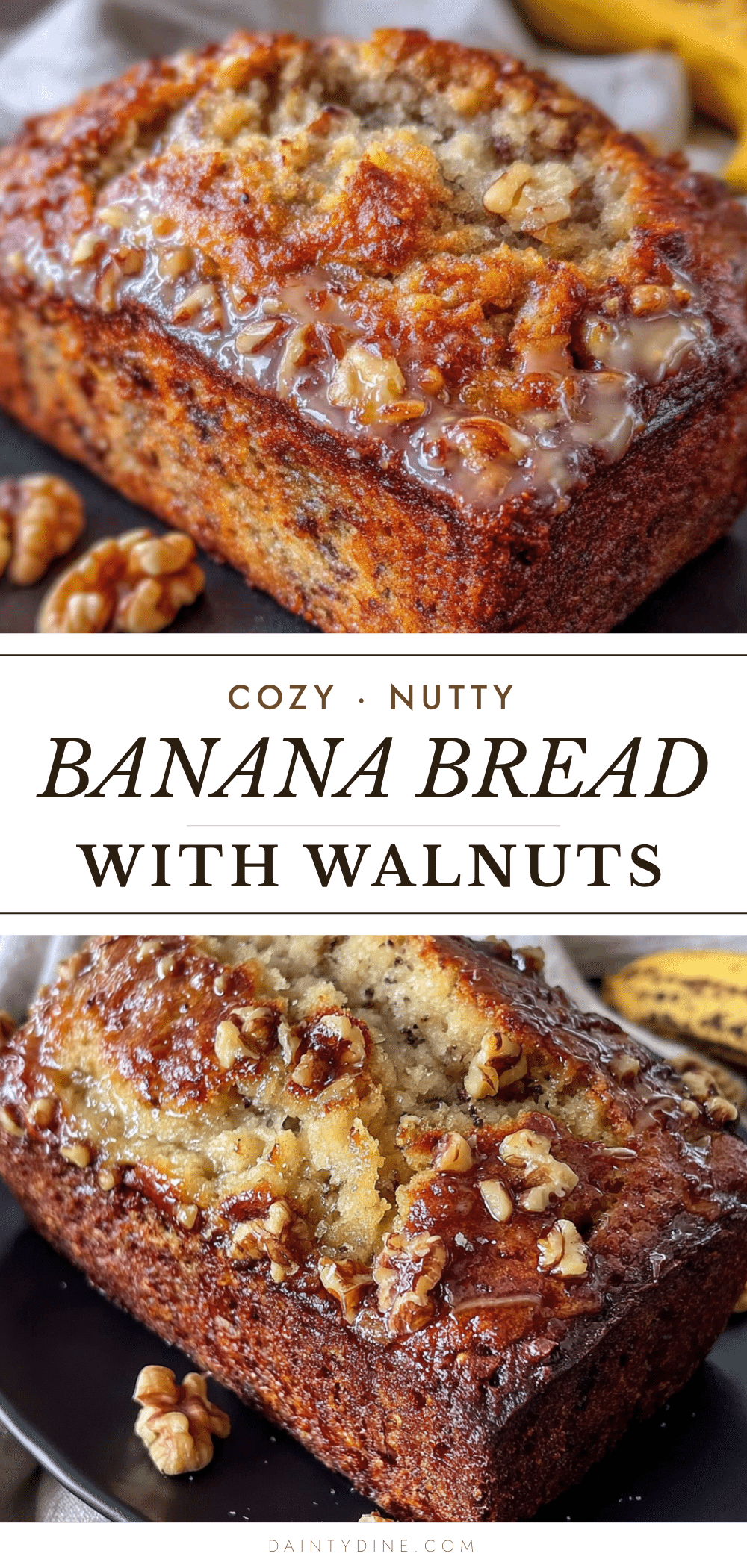 no-mixer banana bread with walnuts recipe