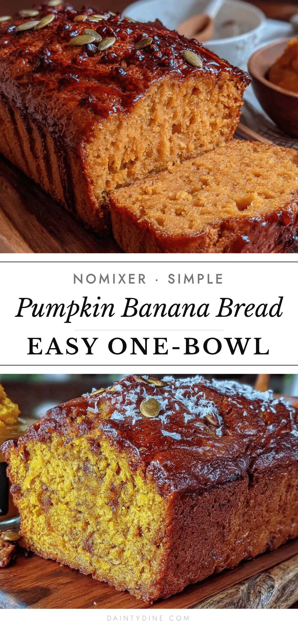 one-bowl pumpkin banana bread recipe