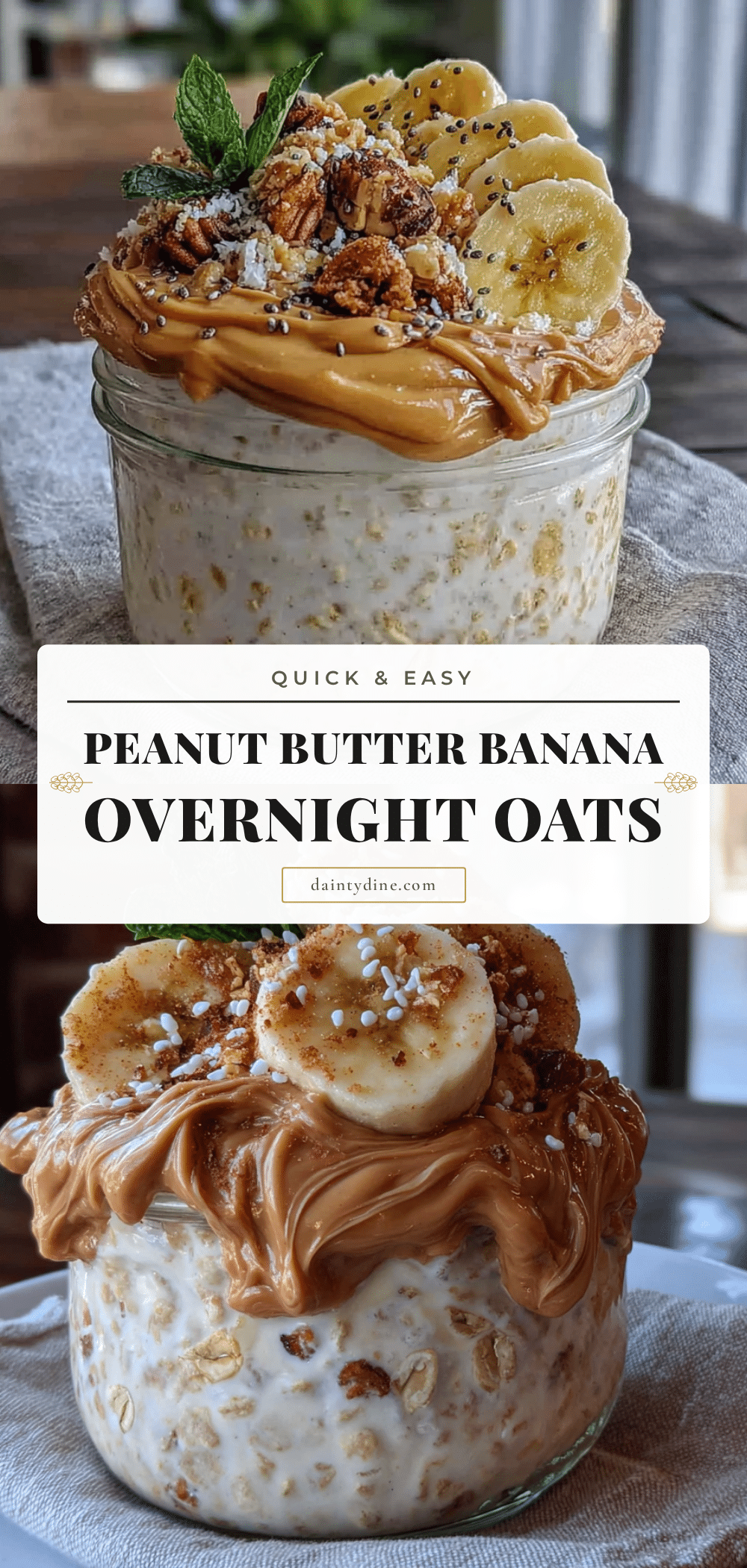 peanut butter banana overnight oats recipe