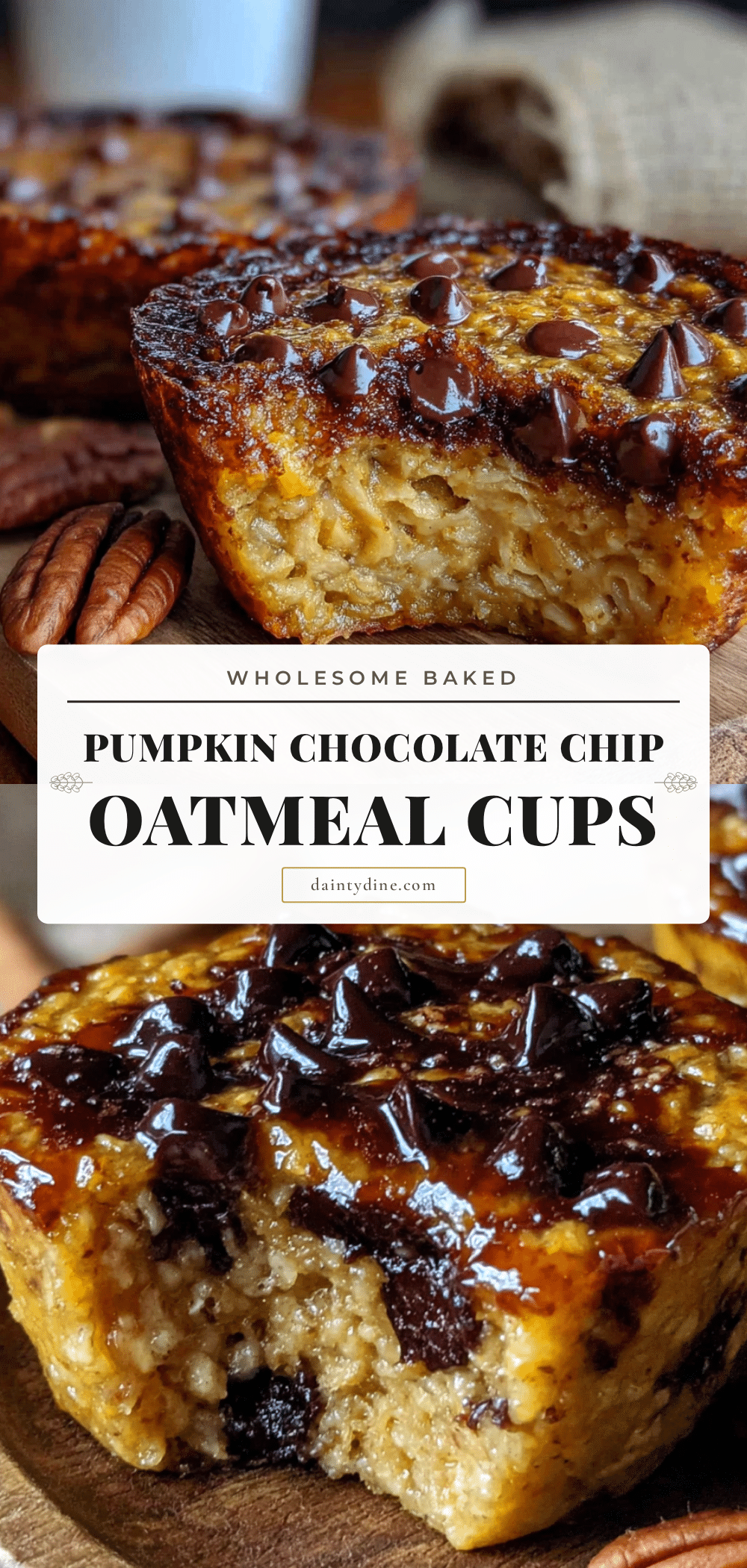 pumpkin chocolate chip oatmeal cups recipe