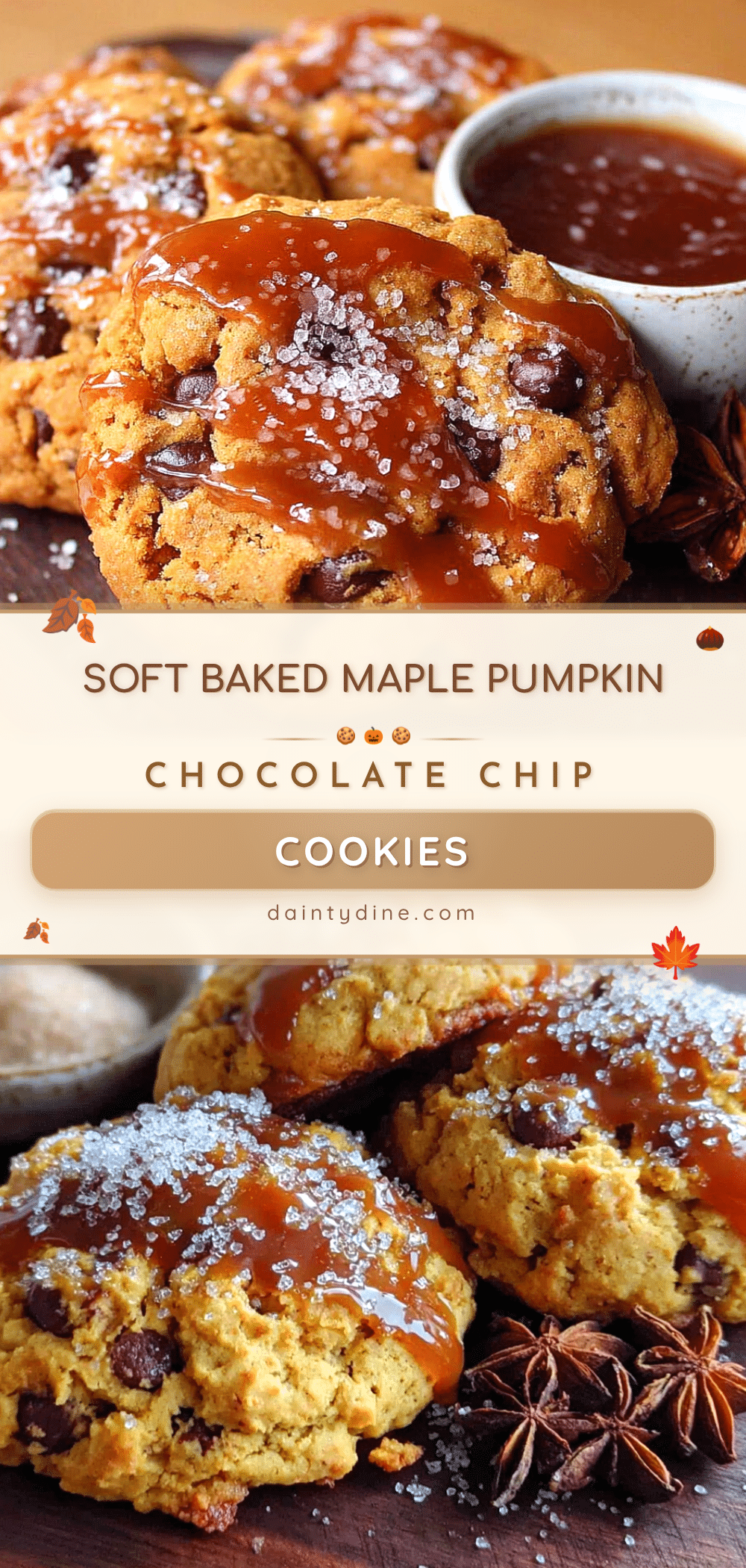 soft baked maple pumpkin chocolate chip cookies recipe