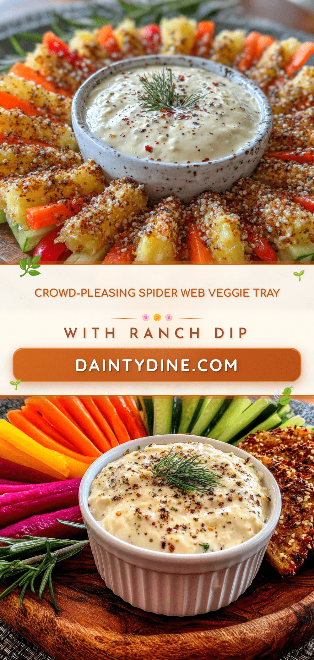 Spider Web Veggie Tray recipe