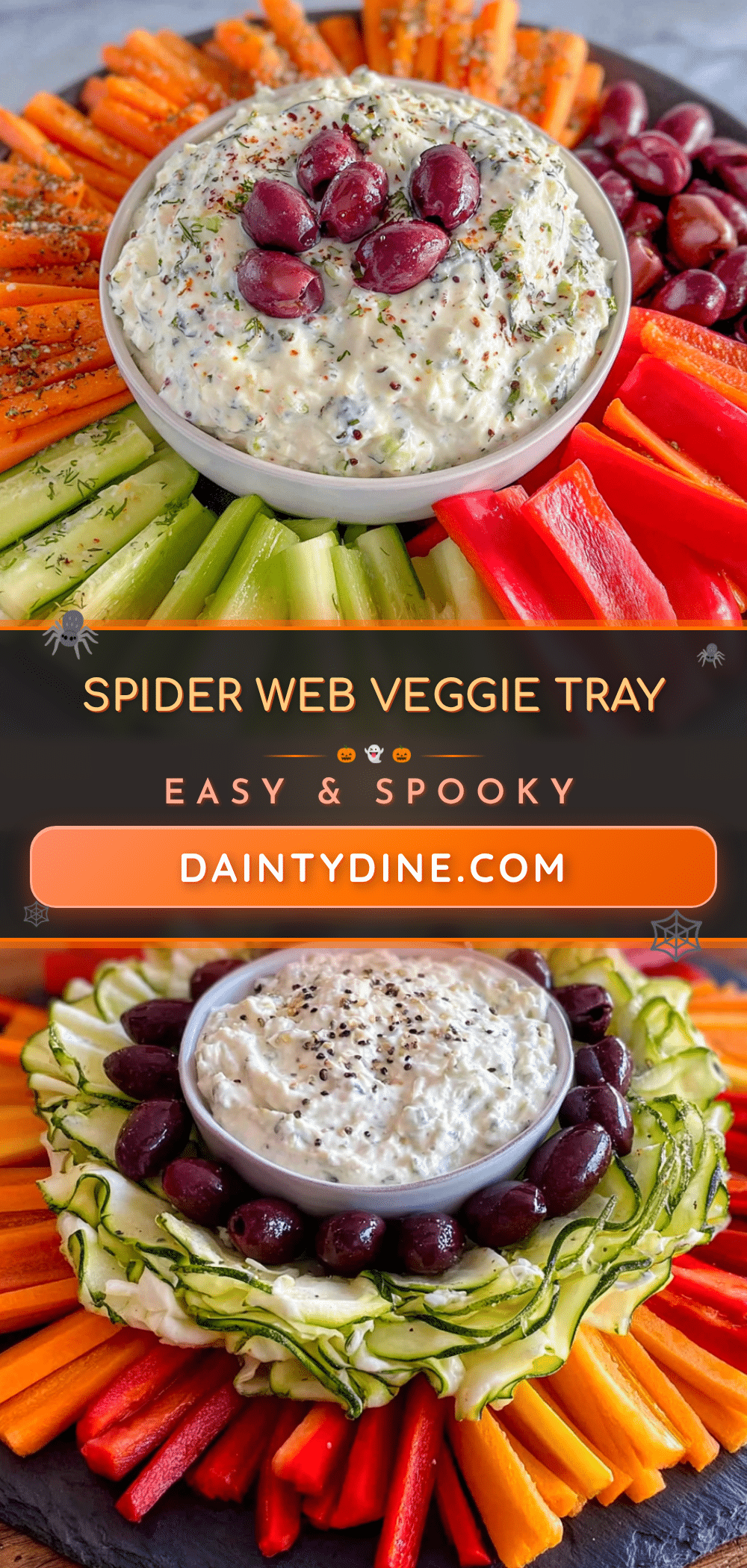 spider web veggie tray recipe