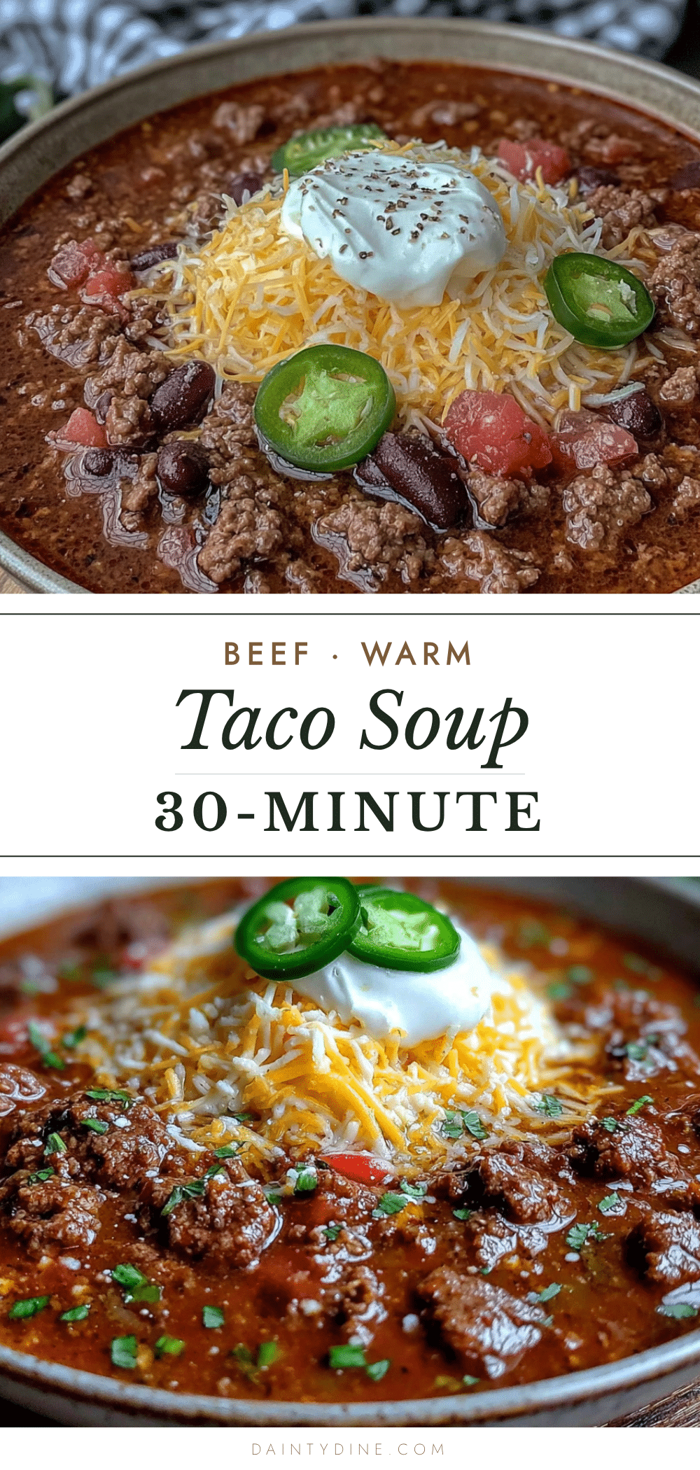 30-minute taco soup with ground beef recipe