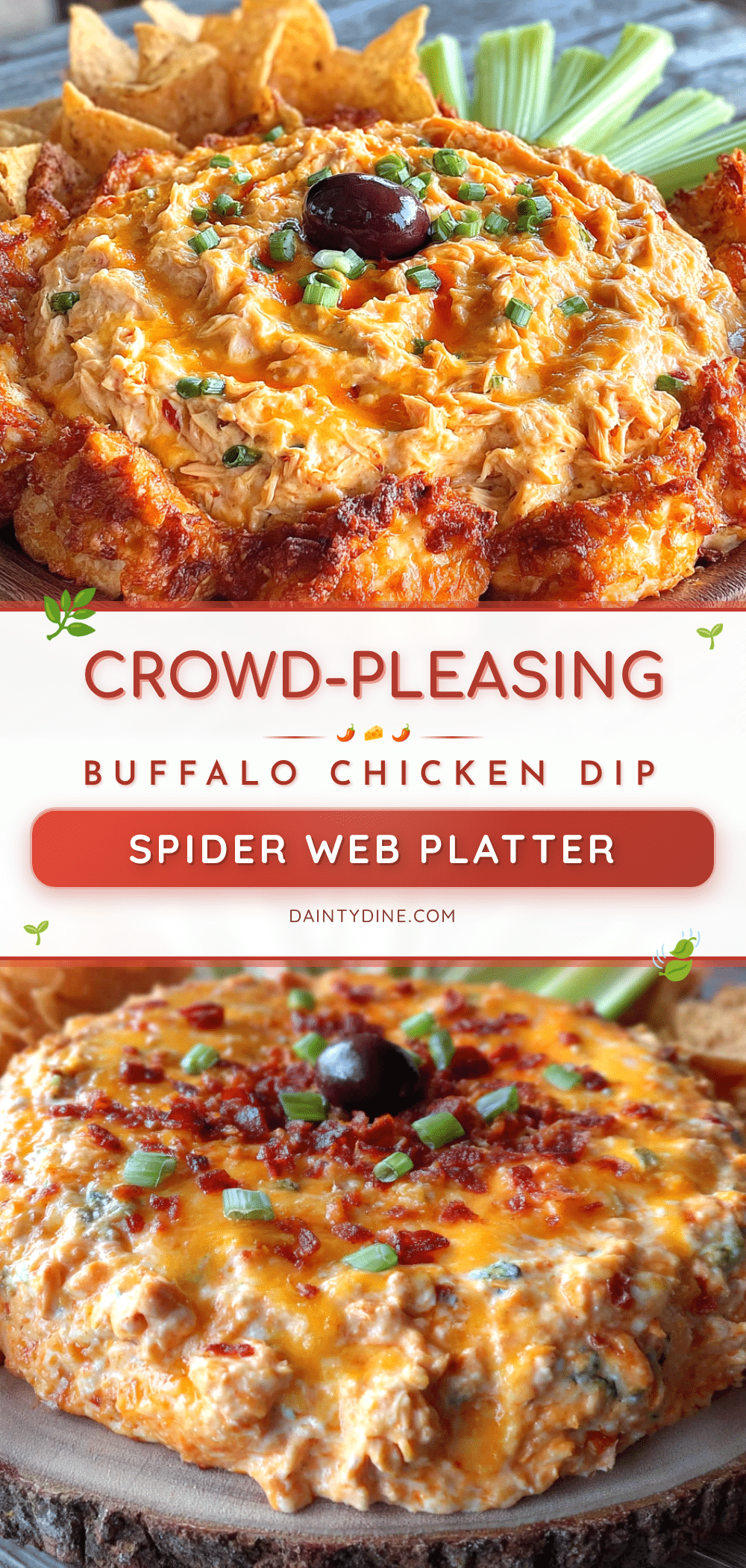 buffalo chicken dip spider web platter recipe