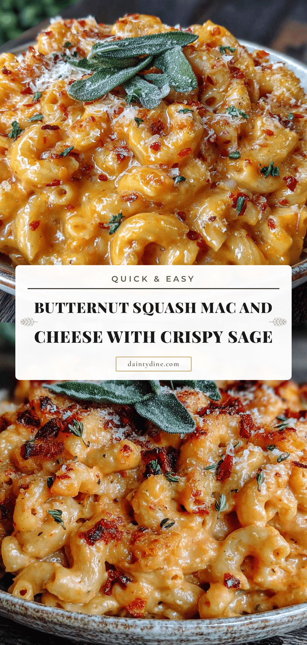 butternut squash mac and cheese with crispy sage recipe