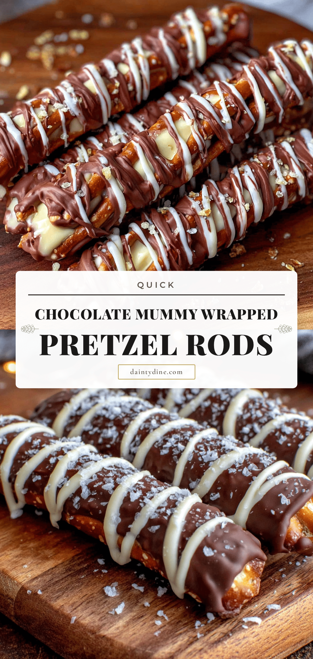 chocolate mummy pretzel rods recipe