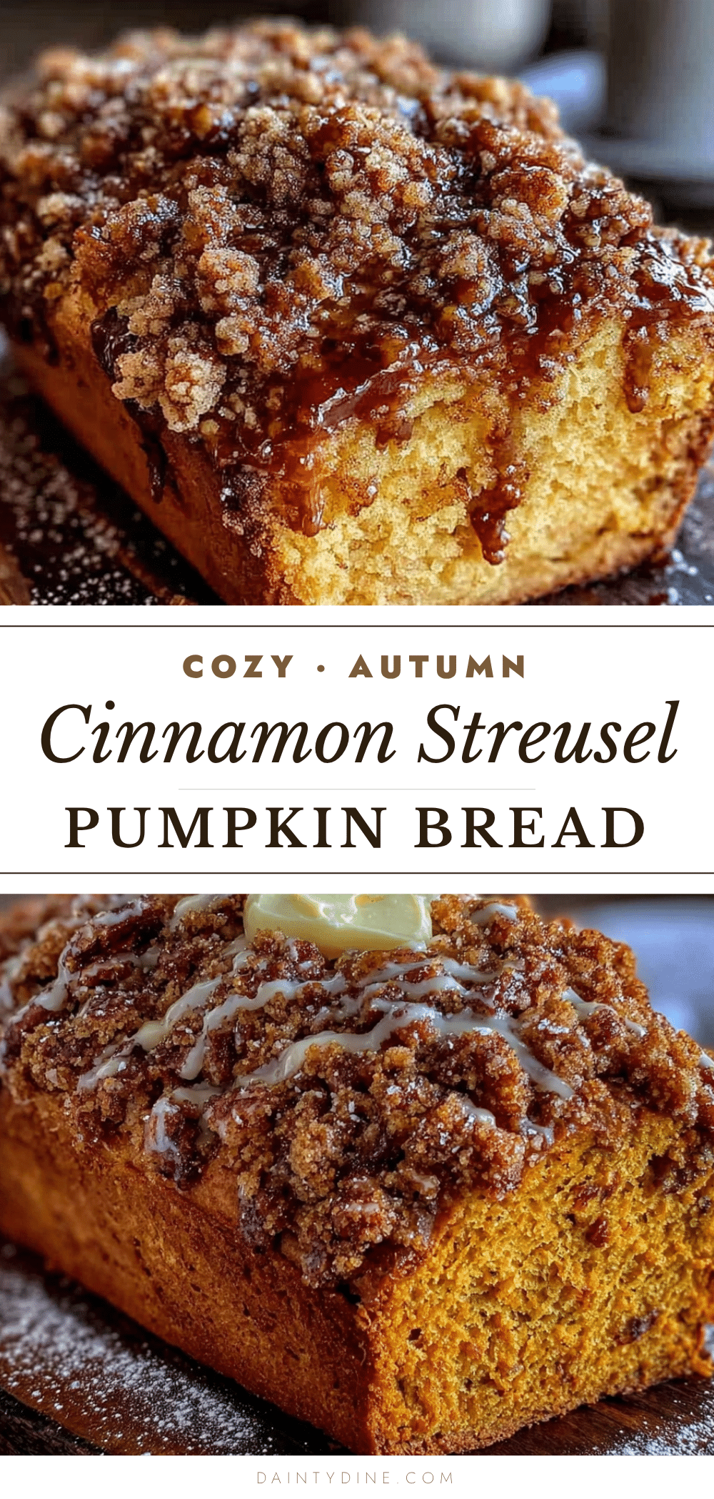 cinnamon streusel pumpkin bread recipe