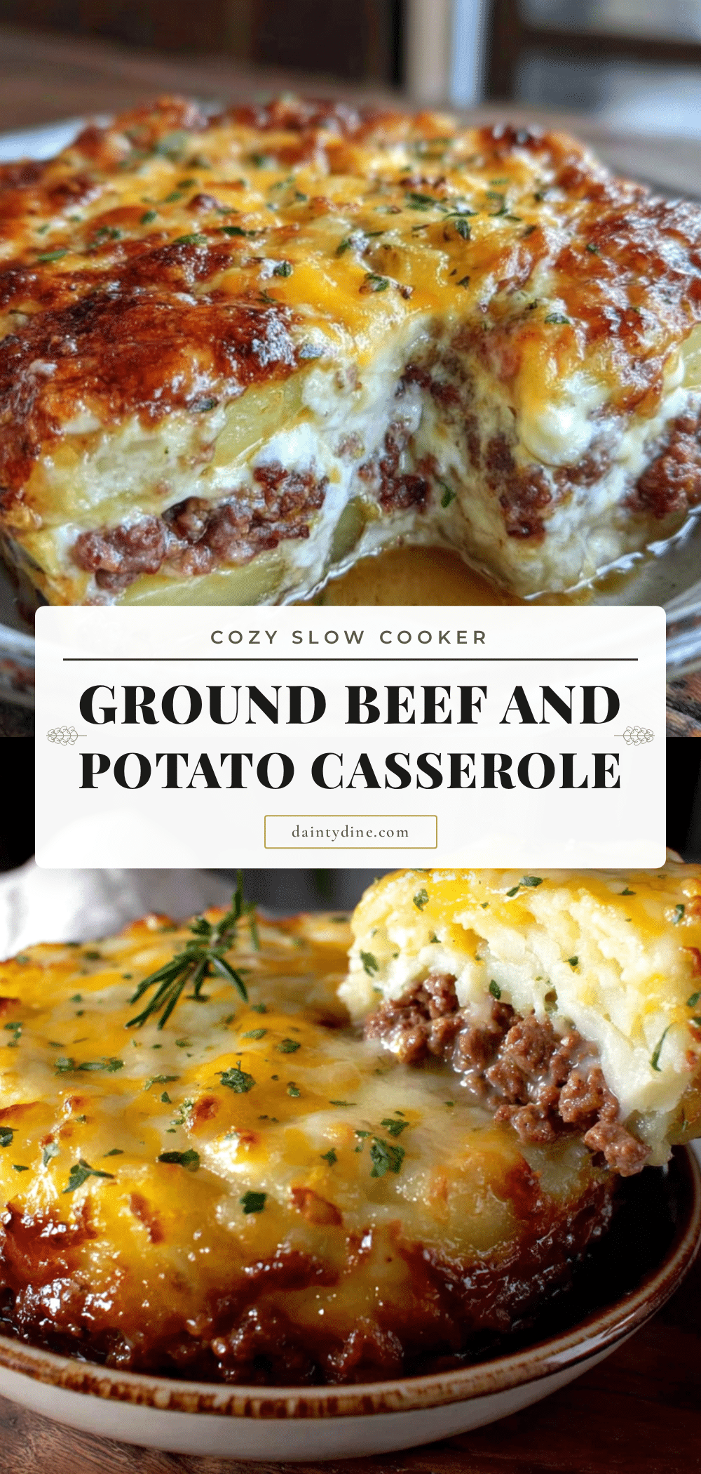 cozy slow cooker ground beef and potato casserole recipe