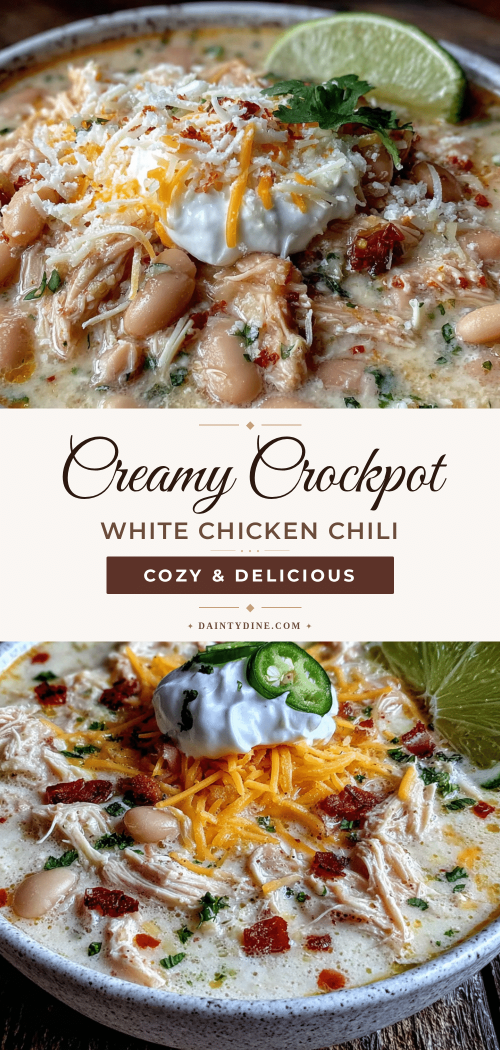 creamy crockpot white chicken chili recipe