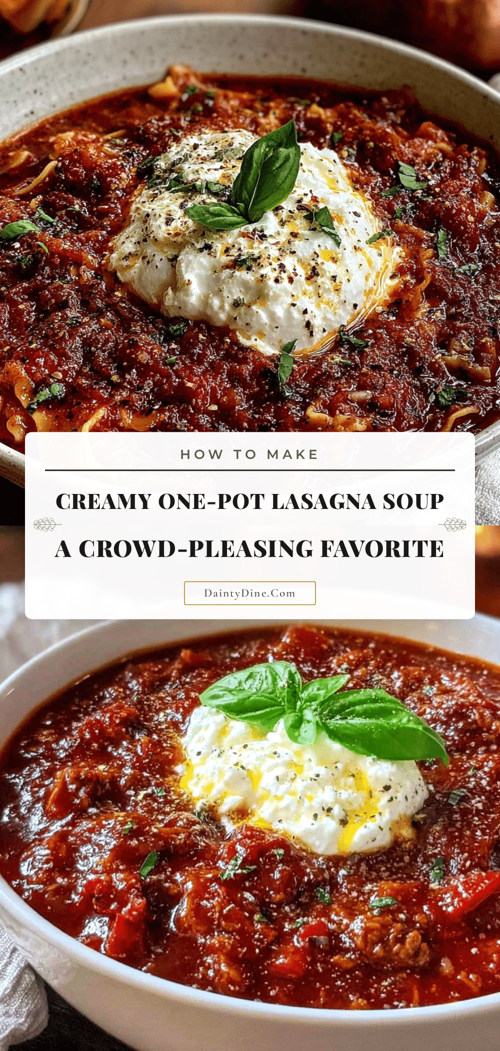 creamy one-pot lasagna soup recipe