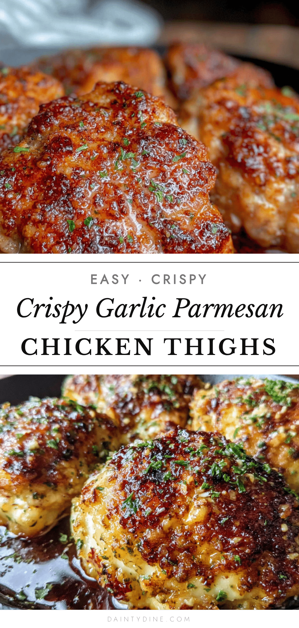 crispy garlic parmesan chicken thighs recipe
