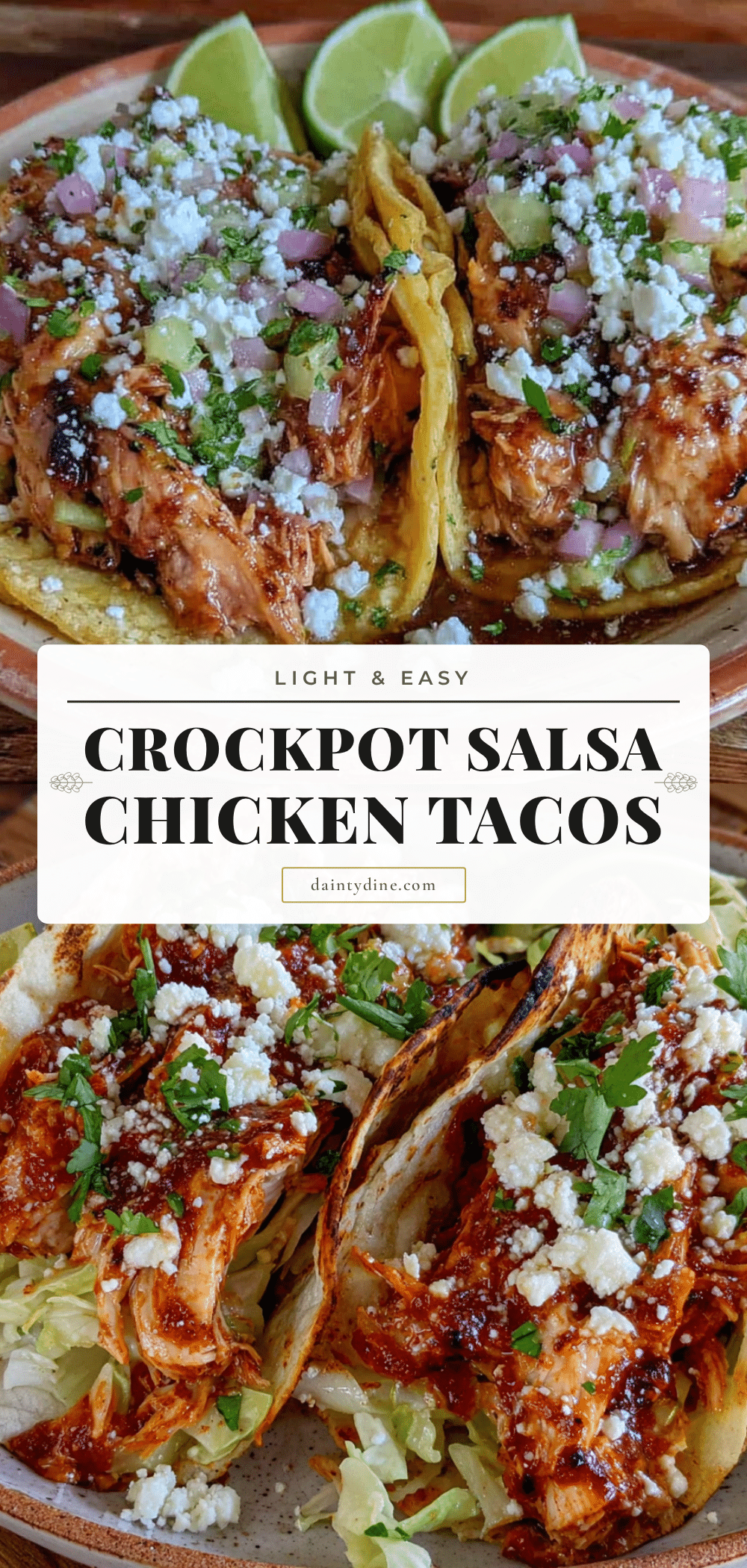 Crockpot salsa chicken tacos recipe