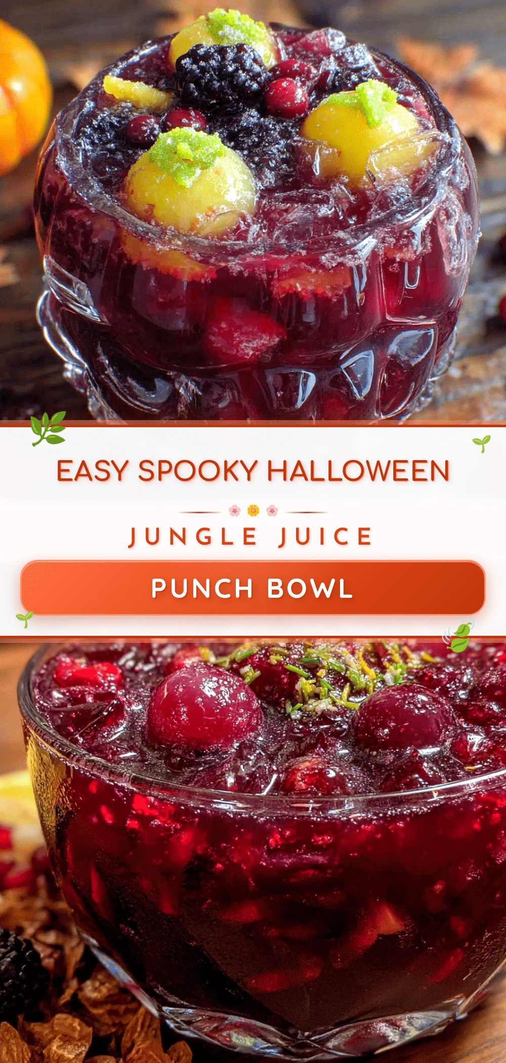 easy spooky halloween jungle juice punch bowl recipe