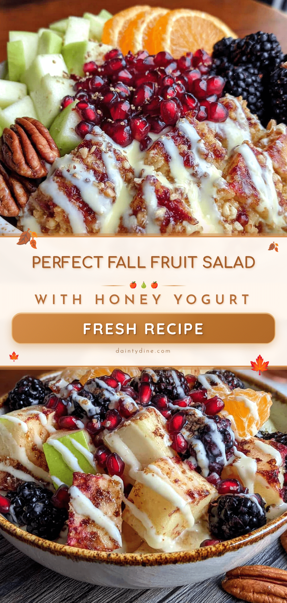 fall fruit salad with honey yogurt dressing recipe