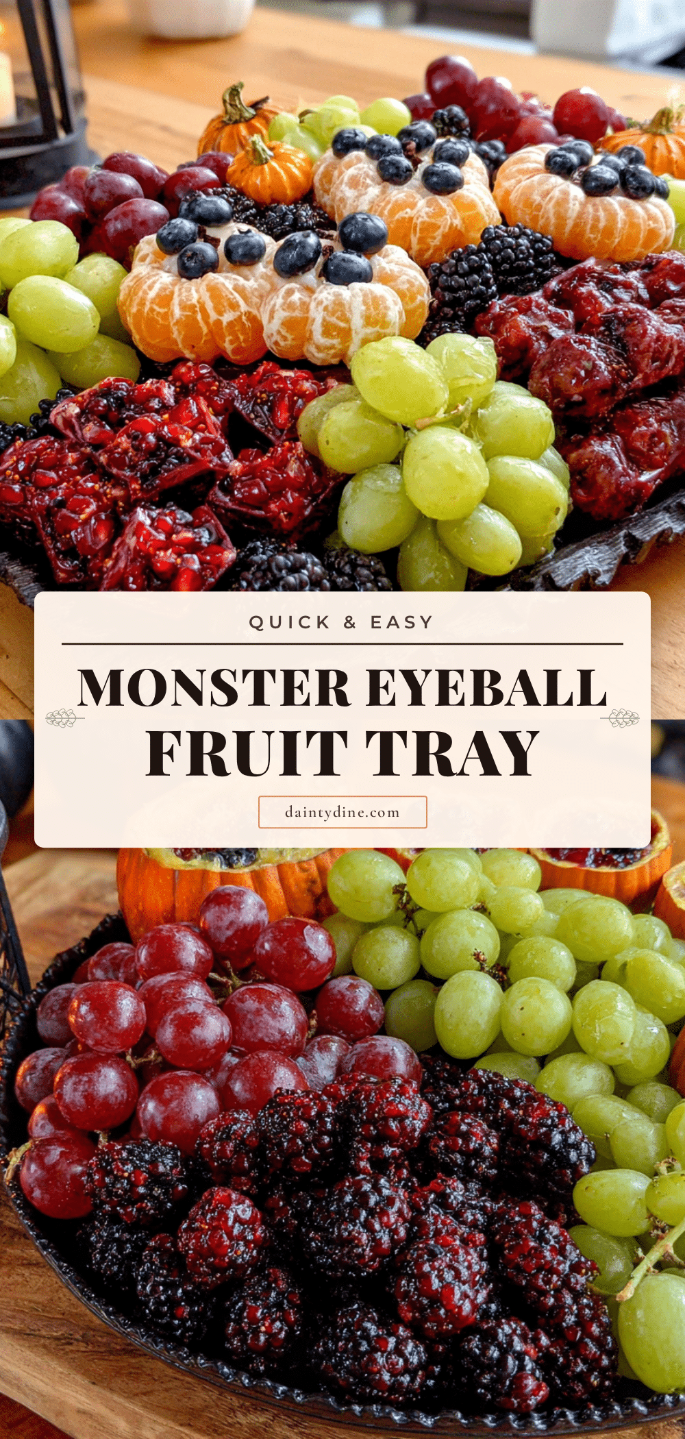 Halloween monster eyeball fruit tray recipe