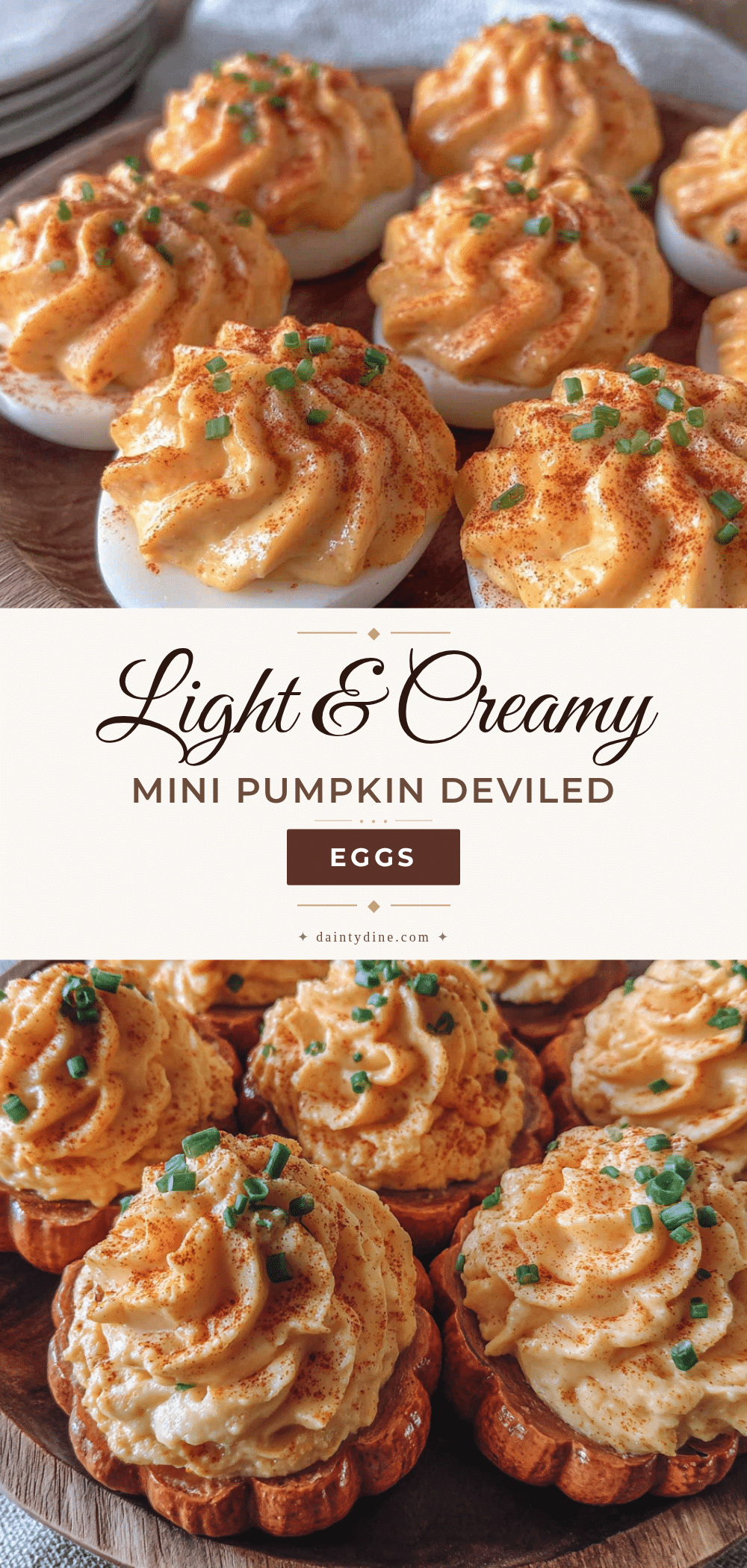light & creamy mini pumpkin deviled eggs recipe