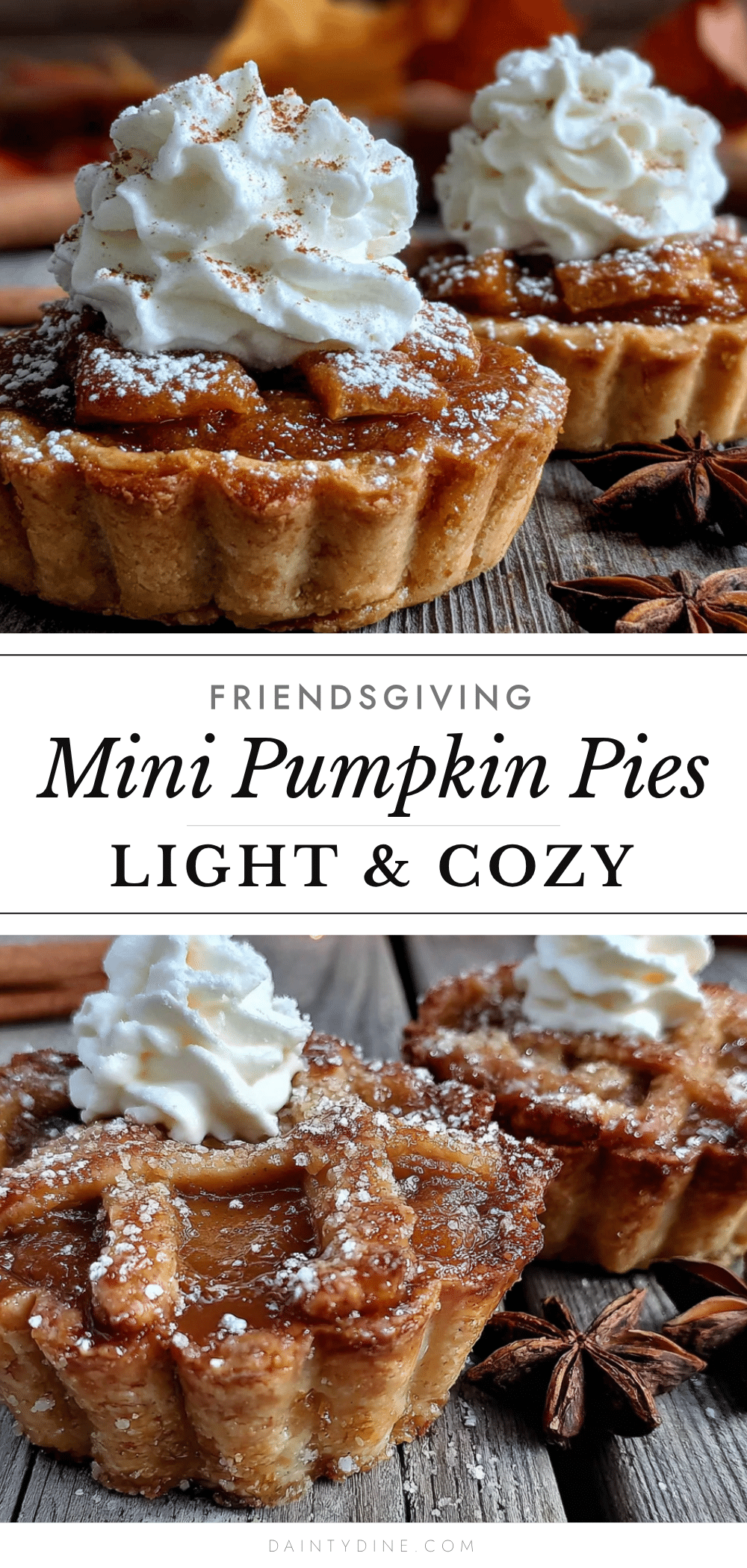 mini pumpkin pies for friendsgiving recipe