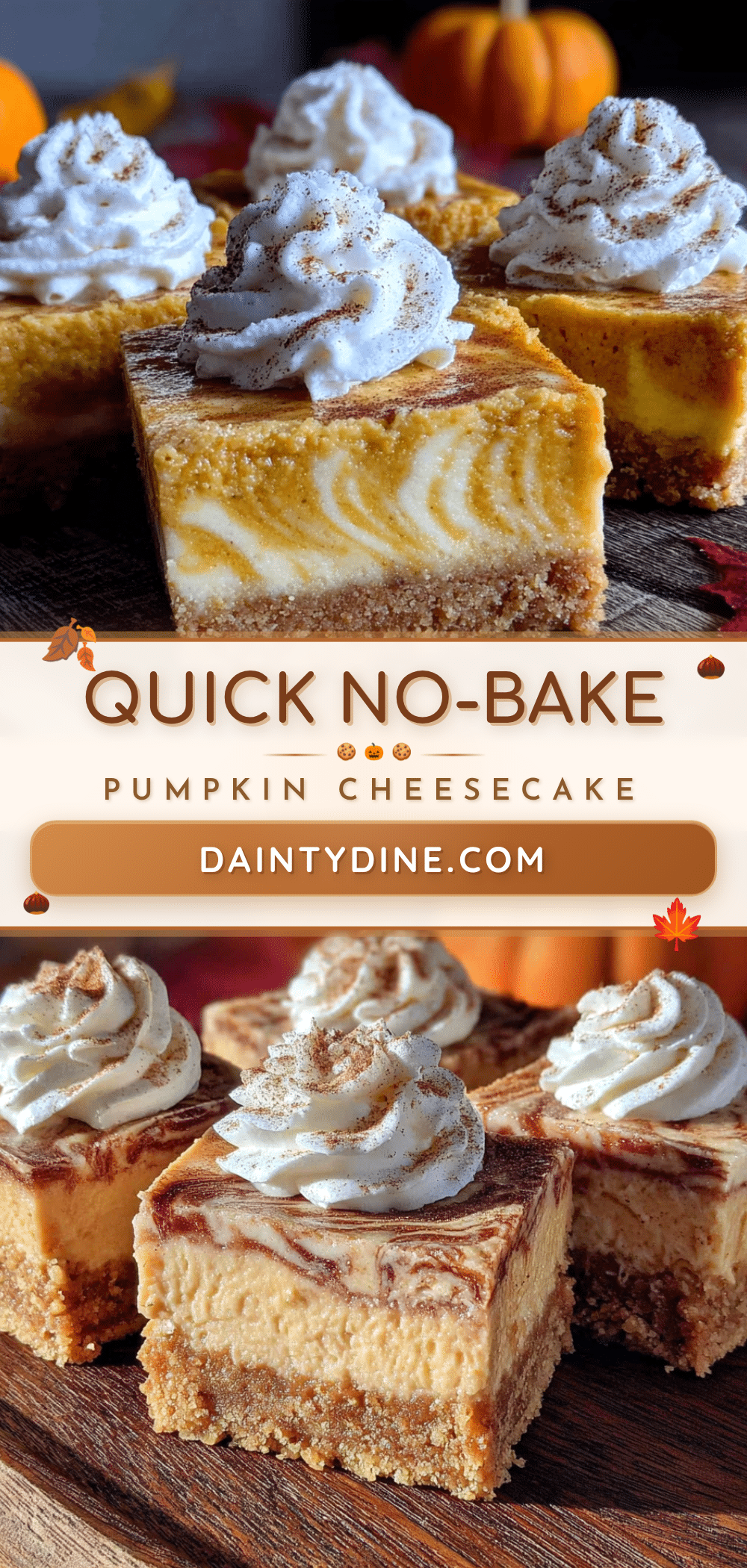 no-bake pumpkin cheesecake bars recipe