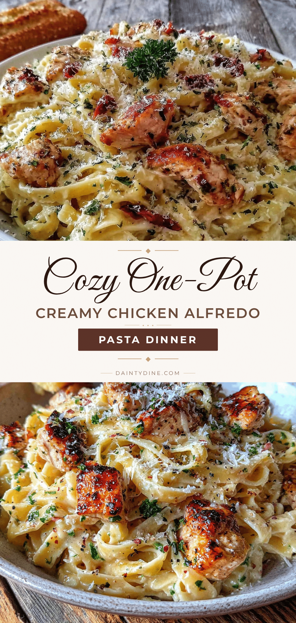 one-pot creamy chicken alfredo pasta recipe