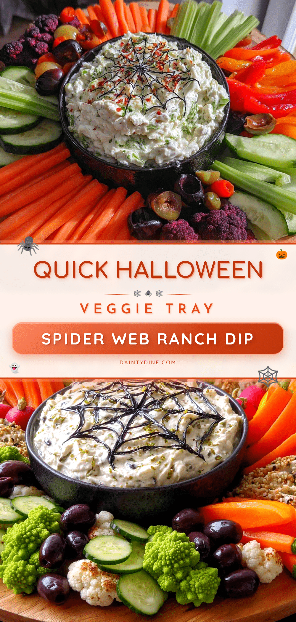 spider web veggie tray recipe