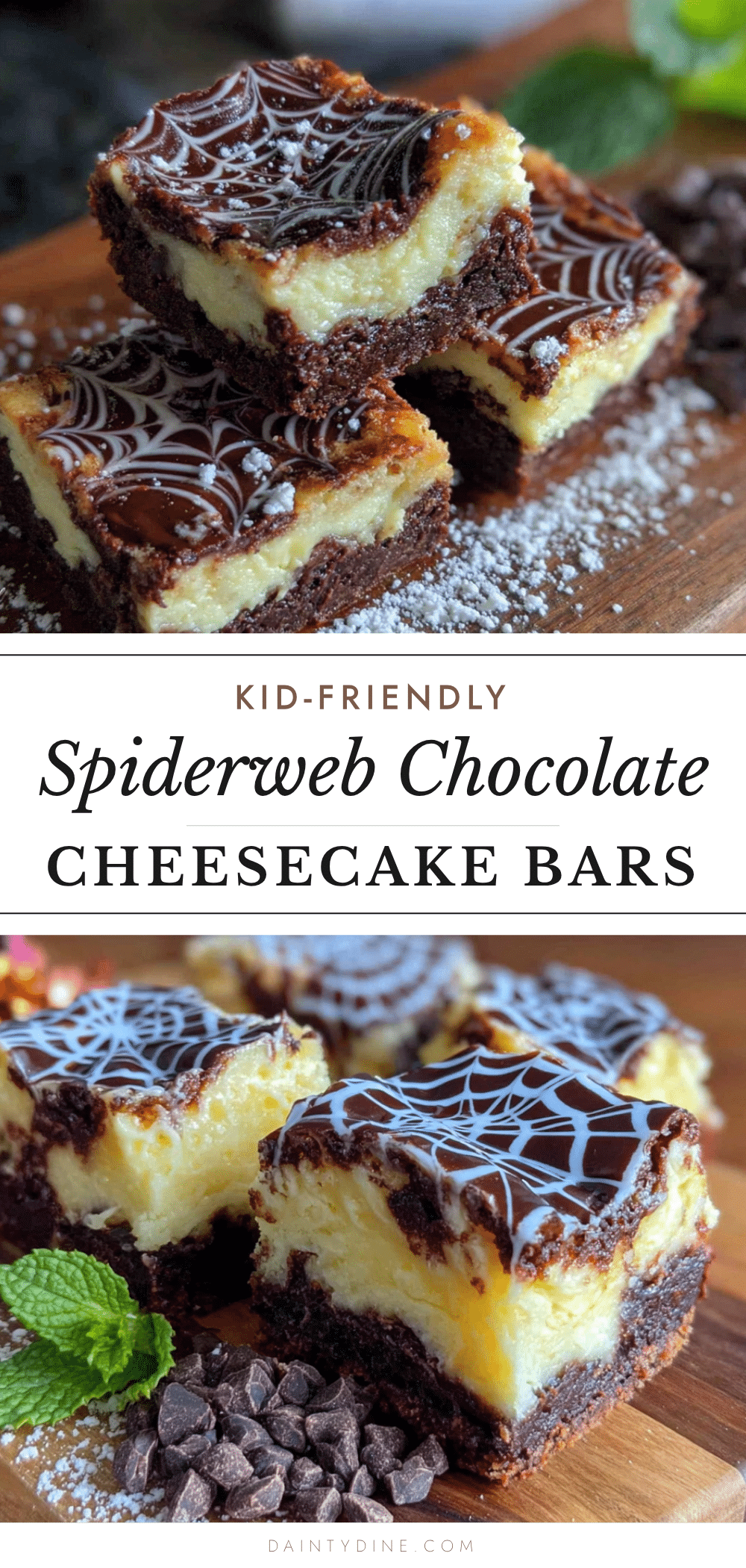 spiderweb chocolate cheesecake bars recipe