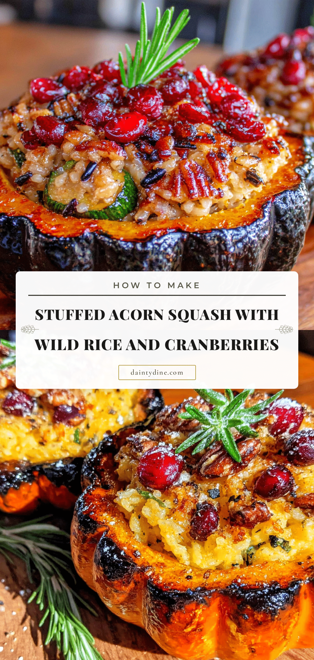 stuffed acorn squash with wild rice and cranberries recipe